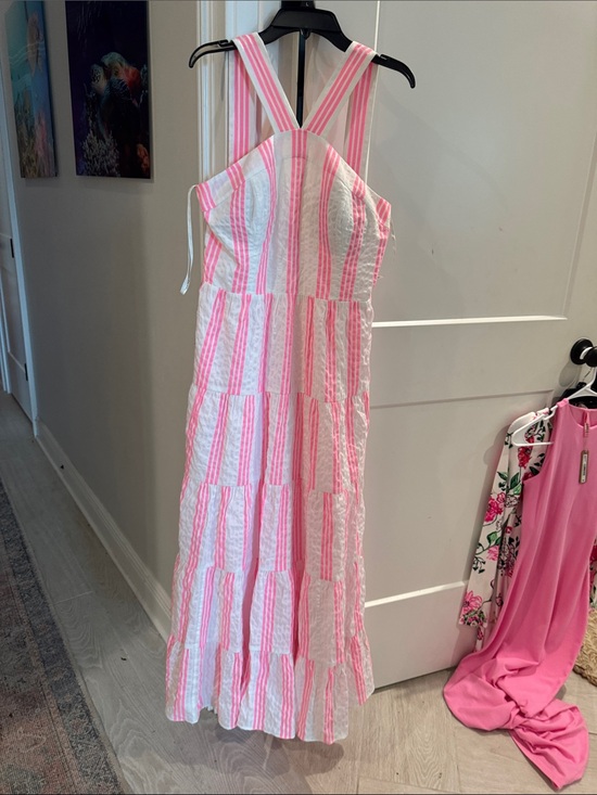 Lilly Pulitzer Dresses & Skirts - Lilly Pulitzer Pink and White Striped Maxi Dress
